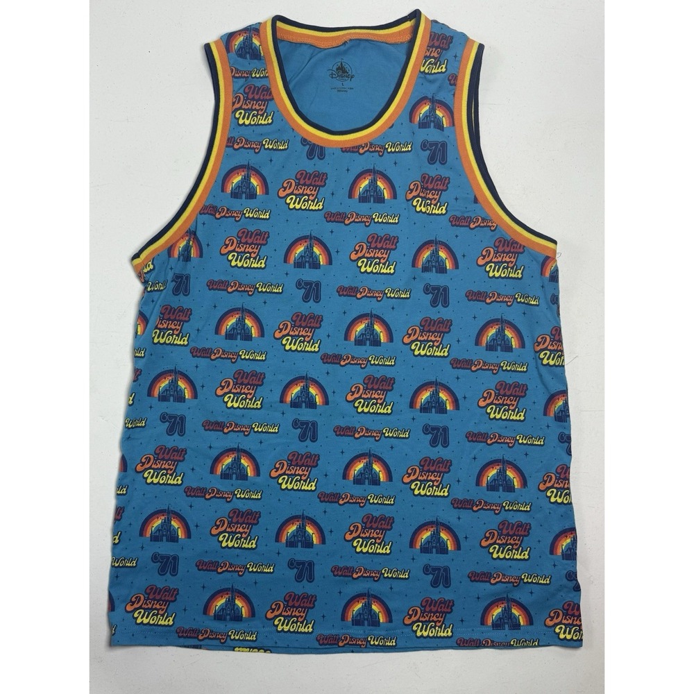 WALT DISNEY WORLD Tank Top Size L Retro 1971 Rainbow T Shirt Orlando Pride